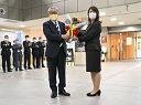 初登庁した浅井市長 初登庁した浅井市長